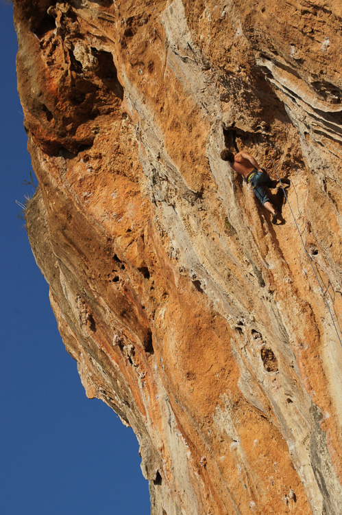 Rock climbing in Geyikbayırı Antalya on limestone crags with mountain backdrop
